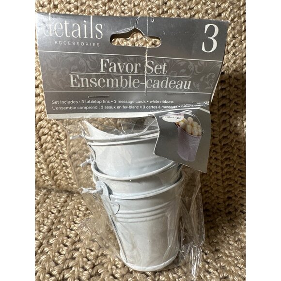 Details 2 Packs 6 Total Tabletop Bucket Pail Tins & Message Cards Farmhouse - Picture 2 of 3